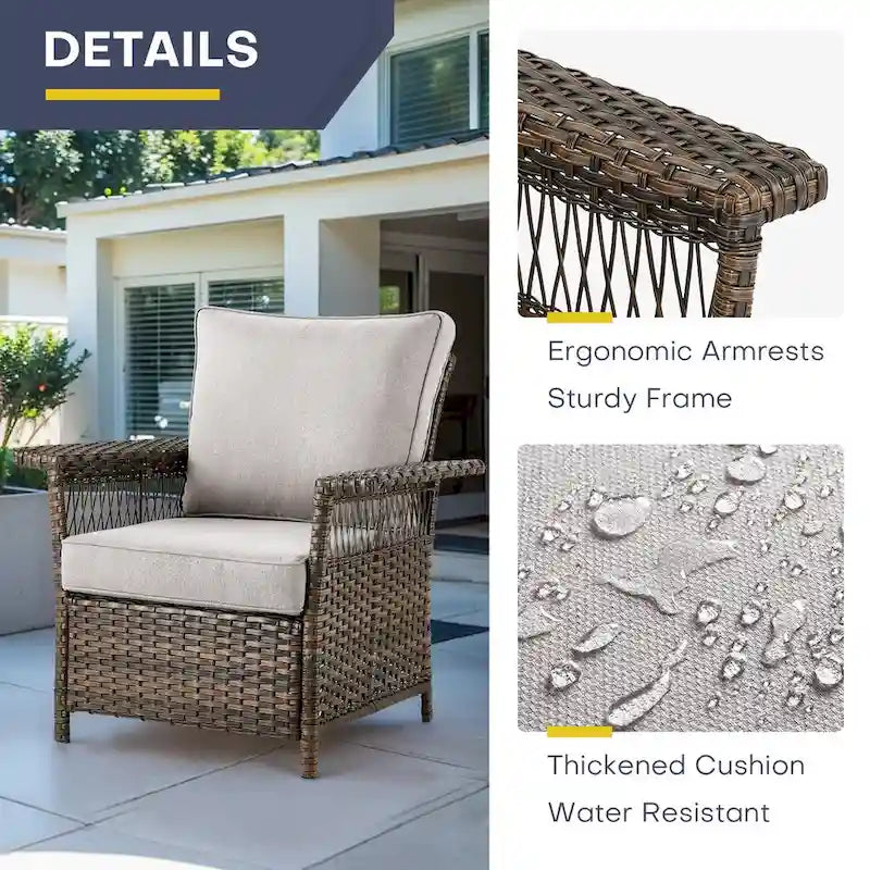 Gymojoy Swivel Rocking Chairs for Patio - Brown
