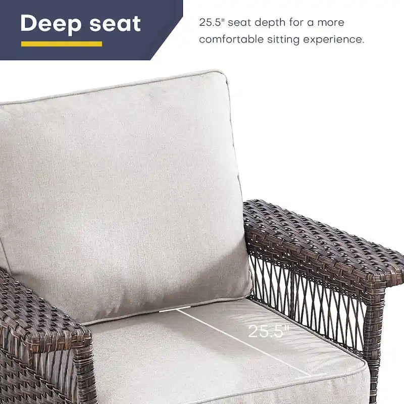 Gymojoy Swivel Rocking Chairs for Patio - Brown