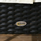 4 PE Rattan Outdoor Dining Chairs with Cushions, Patio Wicker Dining Chairs with Backrests for Porch