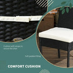 4 PE Rattan Outdoor Dining Chairs with Cushions, Patio Wicker Dining Chairs with Backrests for Porch