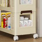 Mieres Slim Rolling Storage Cart, 4 Tiers Bathroom Organizer Utility Cart, Mobile Shelving Utility Rolling Cart