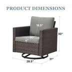 Patio Swivel Glider Chairs Single Chair - Brown