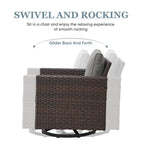 Patio Swivel Glider Chairs Single Chair - Brown