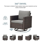 Patio Swivel Glider Chairs Single Chair - Brown