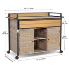 Moasis 54.3 Wicker Bar Cart