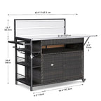 Moasis 54.3 Wicker Bar Cart