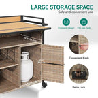 Moasis 54.3 Wicker Bar Cart