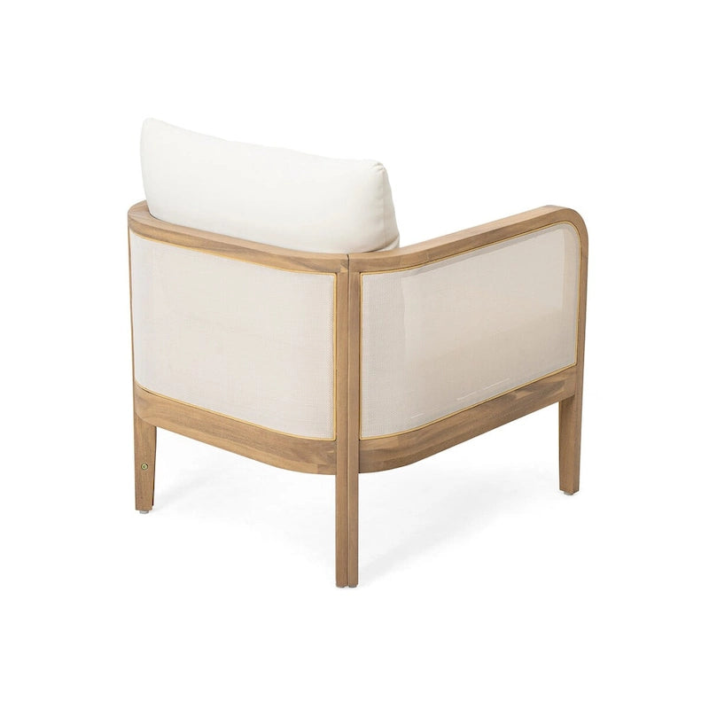 Set of 2,Outdoor Chair,Textilene Patio Furniture,Waterproof Thick Cushion Deep Seating,Weight Capacity 400lbs,Light Teak Finish