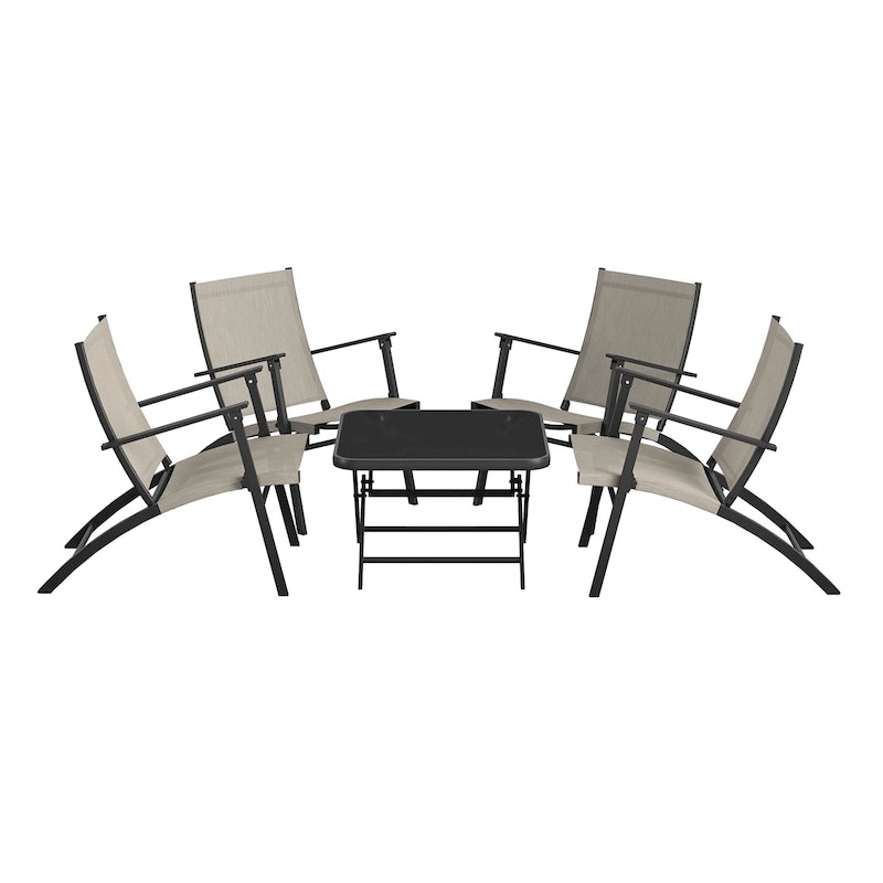 COSCO 5-Piece Outdoor Folding Sling Chat Set