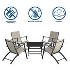 COSCO 5-Piece Outdoor Folding Sling Chat Set