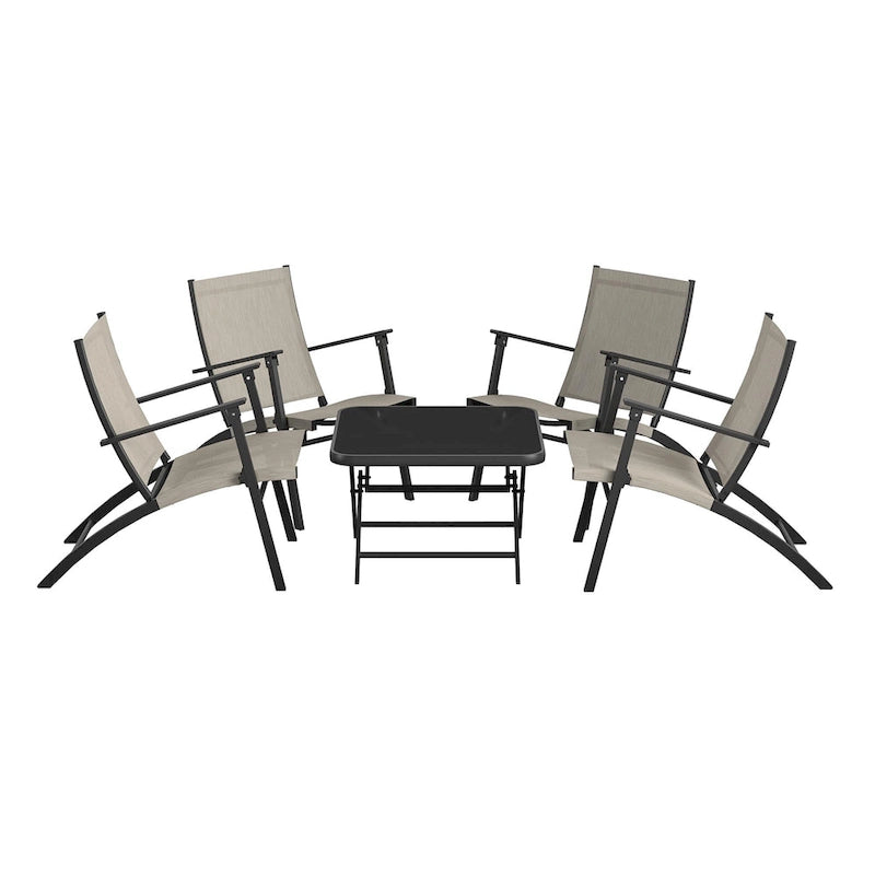 COSCO 5-Piece Outdoor Folding Sling Chat Set