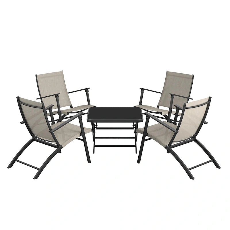 COSCO 5-Piece Outdoor Folding Sling Chat Set