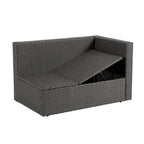 7 PCS Set Wicker Seasonal PE Wicker Sofa with Lounger Sofa