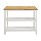 Prager Brown and White Kitchen Island Counter Height Table