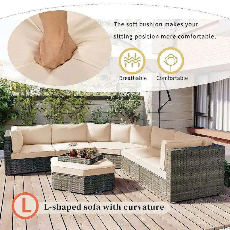 6 PCS Outdoor Patio Furniture Set for 6