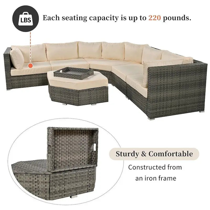 6 PCS Outdoor Patio Furniture Set for 6
