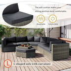 6 PCS Outdoor Patio Furniture Set for 6