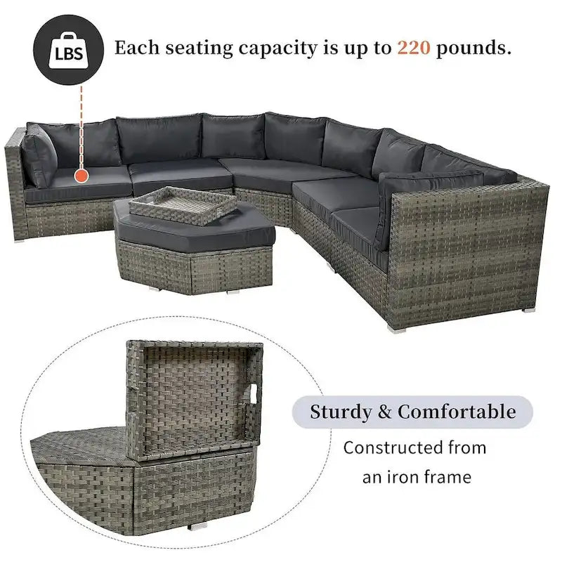 6 PCS Outdoor Patio Furniture Set for 6