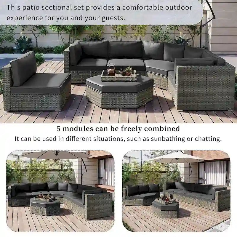 6 PCS Outdoor Patio Furniture Set for 6