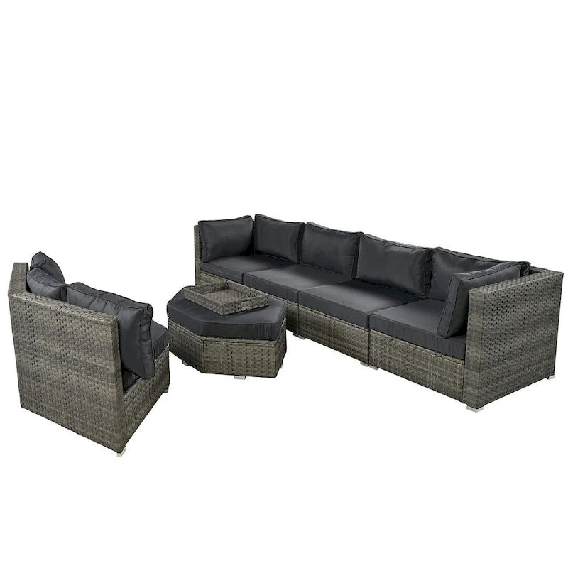 6 PCS Outdoor Patio Furniture Set for 6