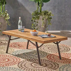 Outdoor Industrial Loveseat with Coffee Table Patio Furniture Set of 2 by Christopher Knight Home