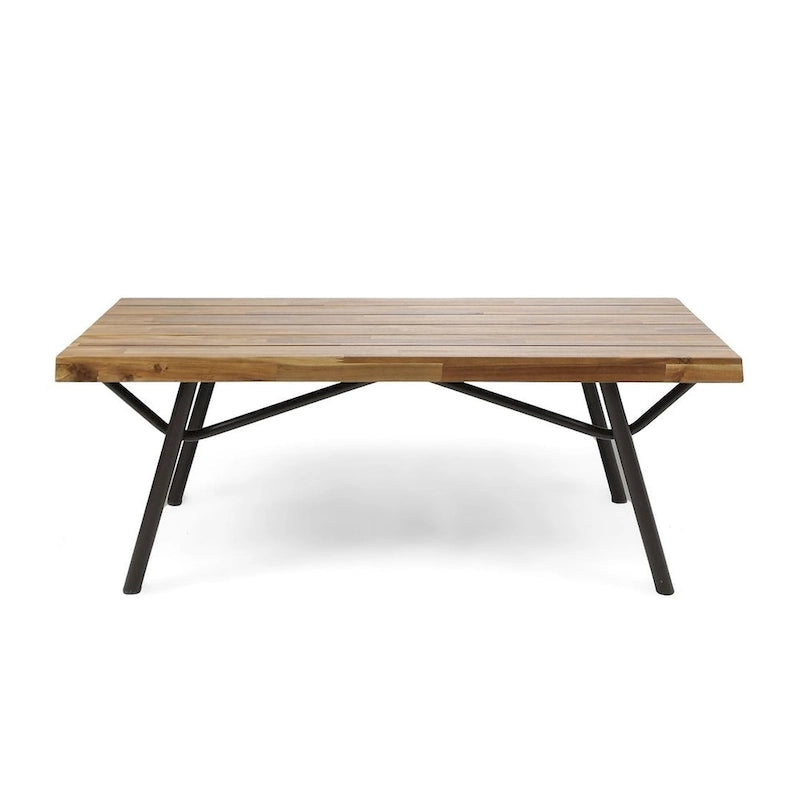 Outdoor Industrial Loveseat with Coffee Table Patio Furniture Set of 2 by Christopher Knight Home