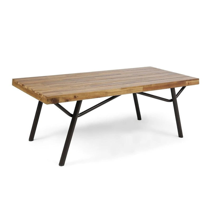 Outdoor Industrial Loveseat with Coffee Table Patio Furniture Set of 2 by Christopher Knight Home