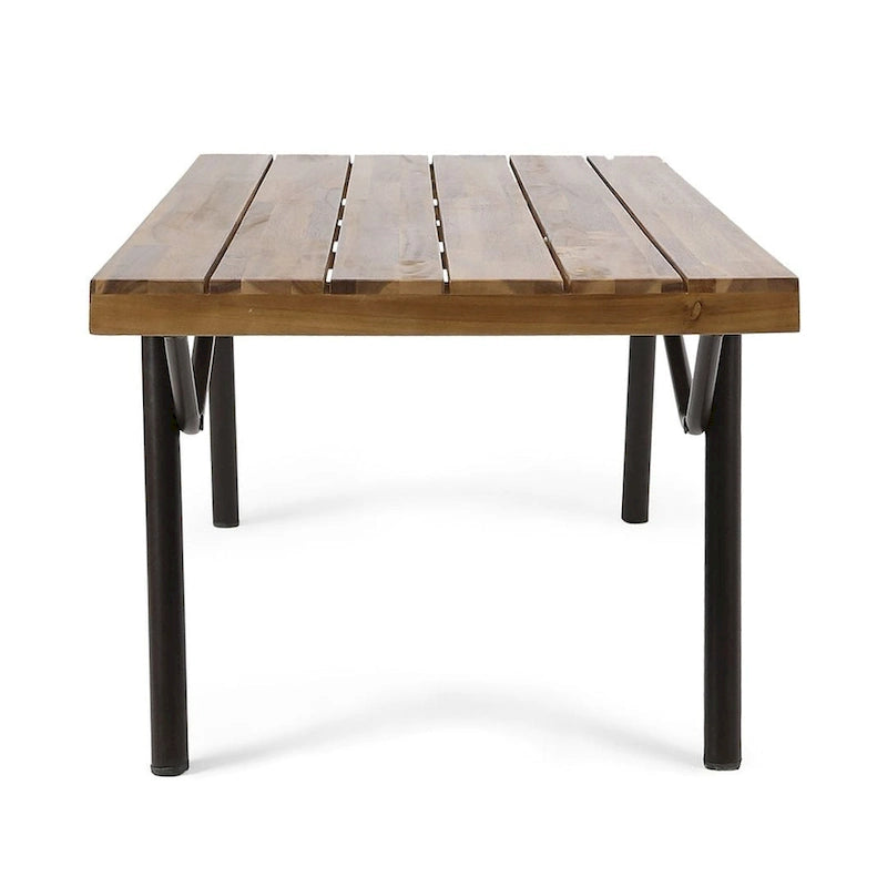Outdoor Industrial Loveseat with Coffee Table Patio Furniture Set of 2 by Christopher Knight Home