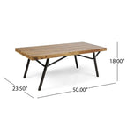 Outdoor Industrial Loveseat with Coffee Table Patio Furniture Set of 2 by Christopher Knight Home