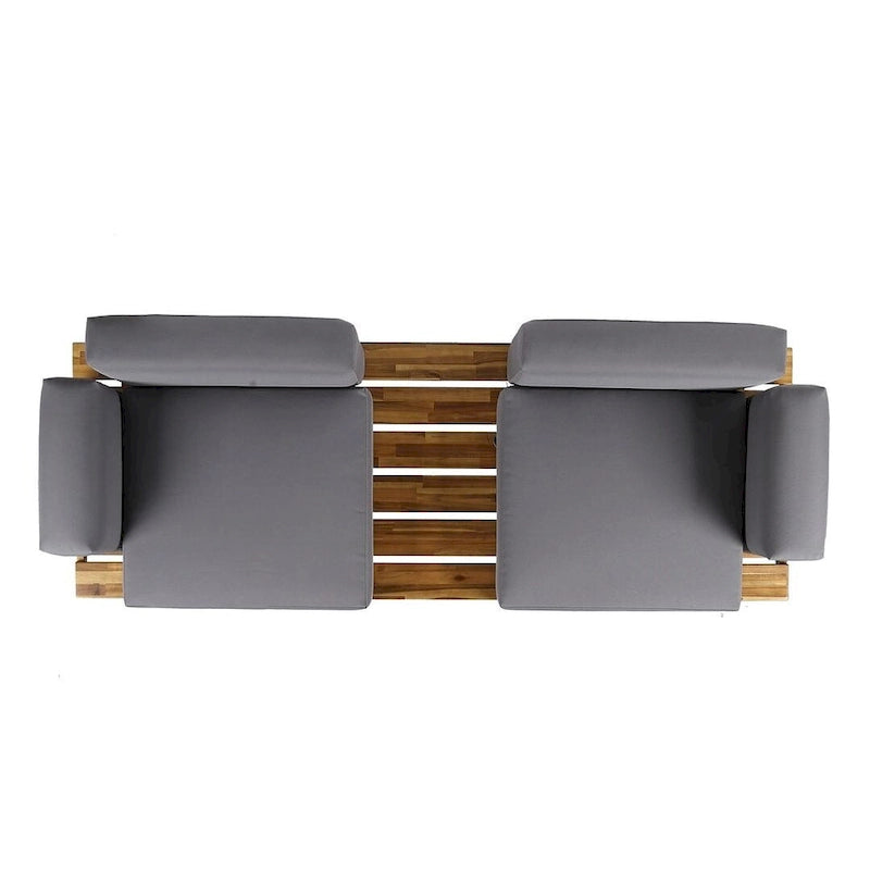 Outdoor Industrial Loveseat with Coffee Table Patio Furniture Set of 2 by Christopher Knight Home