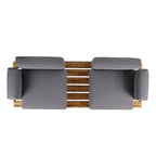Outdoor Industrial Loveseat with Coffee Table Patio Furniture Set of 2 by Christopher Knight Home