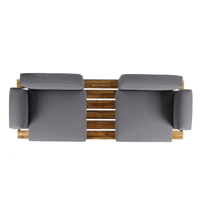Outdoor Industrial Loveseat with Coffee Table Patio Furniture Set of 2 by Christopher Knight Home