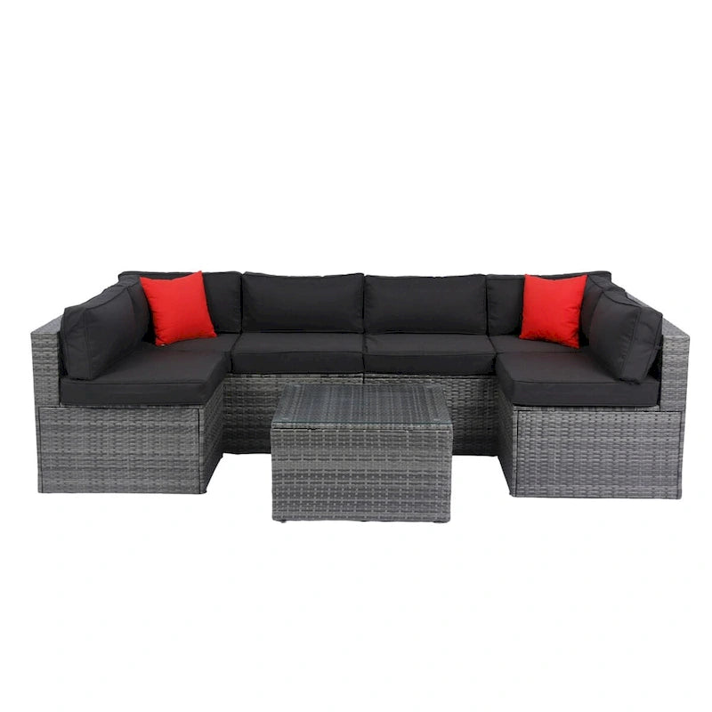 5 Pieces PE Rattan sectional Outdoor Furniture