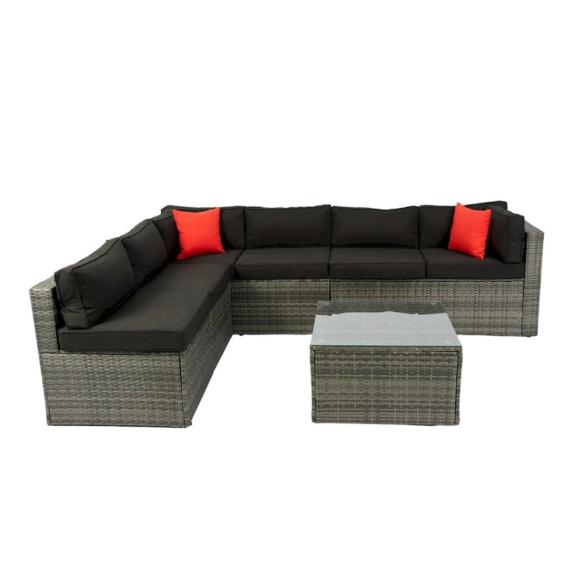 5 Pieces PE Rattan sectional Outdoor Furniture