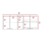 Sierra 7-Shelf 4-Door 2-piece Kitchen Set, Upper Wall Cabinet and Kitchen Island White and Light Oak