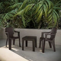 3-Piece Calista Outdoor Bistro Set with Trillia Table, Brown
