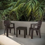3-Piece Calista Outdoor Bistro Set with Trillia Table, Brown