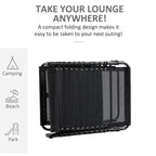 Portable Folding Sun Lounger with Adjustable Back and Removable Pillow