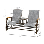 2 Person Outdoor Glider Bench, Patio Swing Glider Chair Loveseat