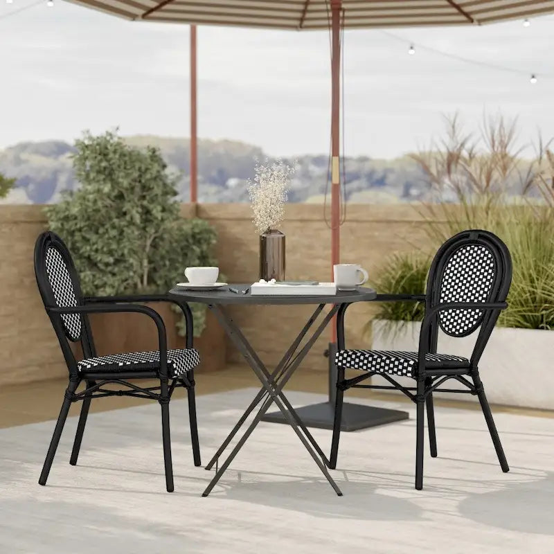 Stacking Bistro Chairs with Metal Frames