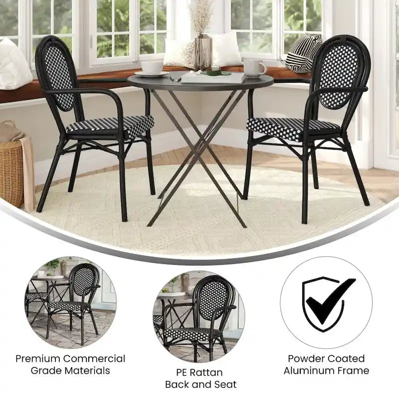 Stacking Bistro Chairs with Metal Frames