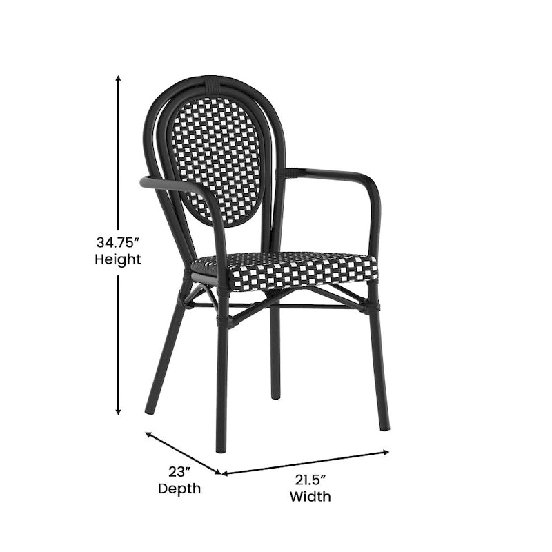 Stacking Bistro Chairs with Metal Frames