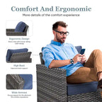Patio Chairs Outdoor Wicker Chair with Cushion - Grey