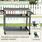 Grill Cart Outdoor with Wheels