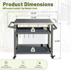 Grill Cart Outdoor with Wheels