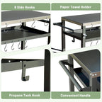 Grill Cart Outdoor with Wheels