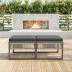 2 Piece All Weather Outdoor Ottoman - Dar Gray