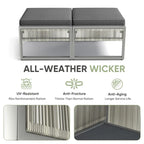 2 Piece All Weather Outdoor Ottoman - Dar Gray