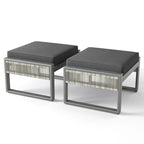 2 Piece All Weather Outdoor Ottoman - Dar Gray