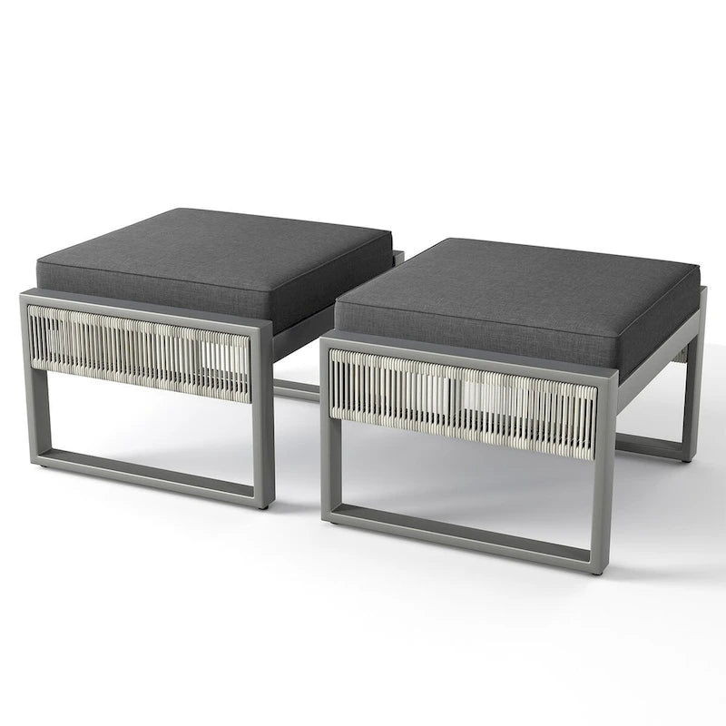 2 Piece All Weather Outdoor Ottoman - Dar Gray